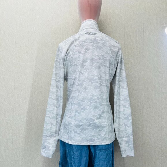 Straight Down Light Grey and White Camouflage Womens Zip Up Jacket Size S - Picture 8 of 15